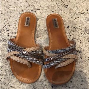 Metallic Strappy Sandals